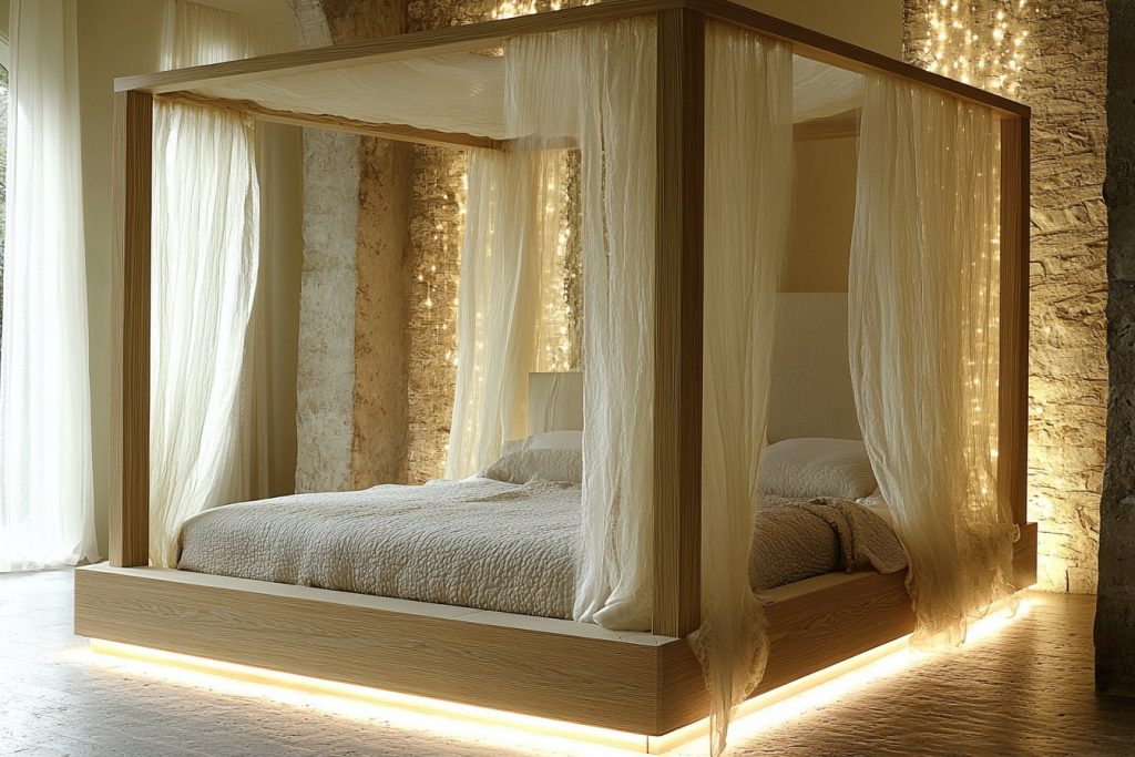 Décoration intime et élégante : comment intégrer un ciel de lit dans une chambre moderne