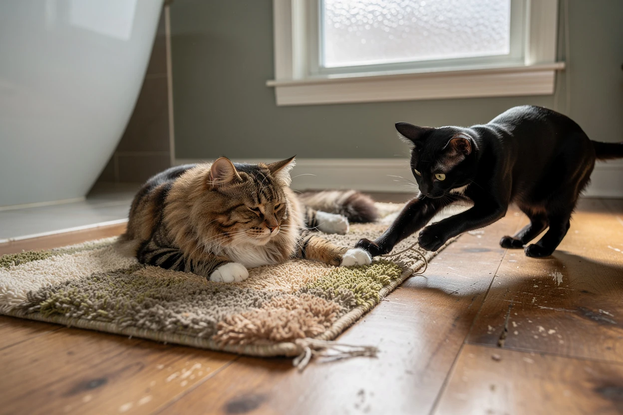 Tapis de bain et chats : duo de l’enfer ou combinaison parfaite pour la salle de bain ?