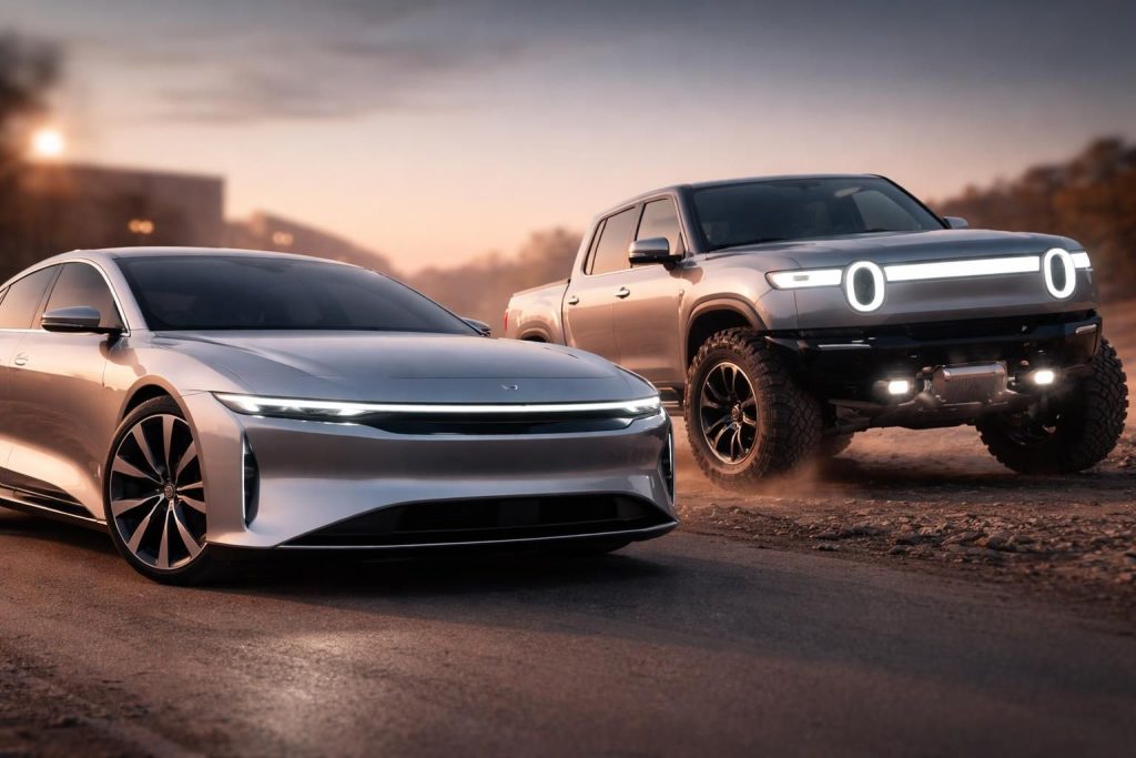 Les innovations mécaniques automobiles avec les moteurs électriques de Lucid Air et Rivian R1T pour performances